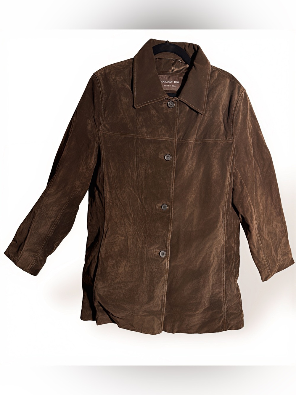 Suede Andrew Marc Brown Single-Breasted Car Coat